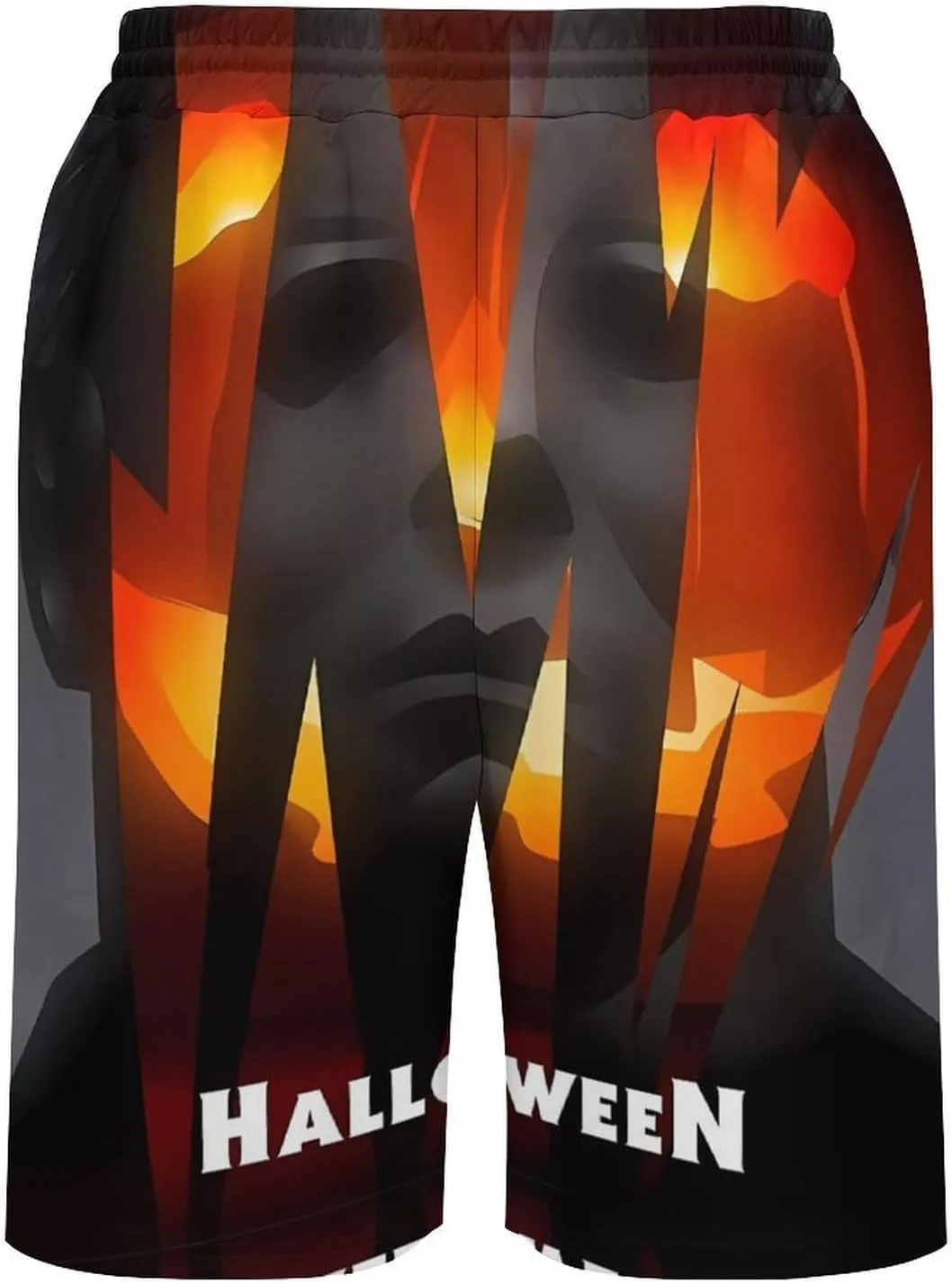 Men's Short Sweatpants Halloween Michael Myers Beachwear Hawaiian Short Pants Swimsuits Beach Shorts with Pockets