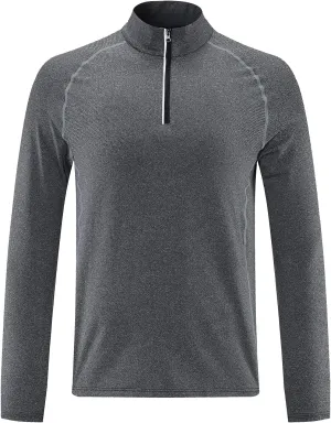 Men's Sports Shirts 1/4 Zip Long Sleeve Running Workout Tops, Quick Dry Active Shirts for Athletic Gym Basketball