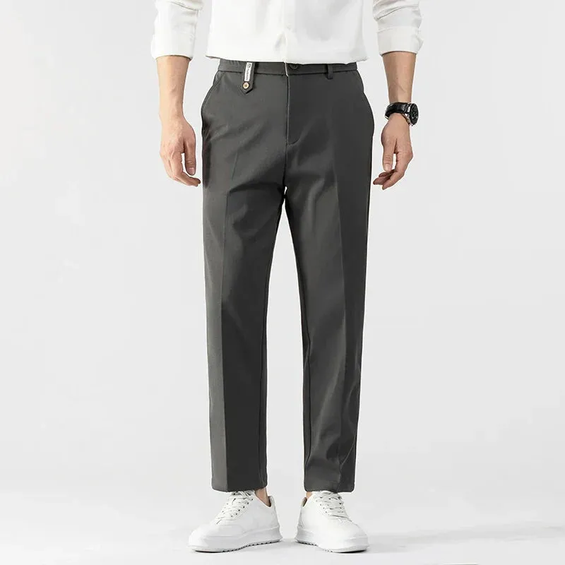 Mens Trousers  Slim Fit  Tailored Cut  Lightweight Fabric  Business Casual
