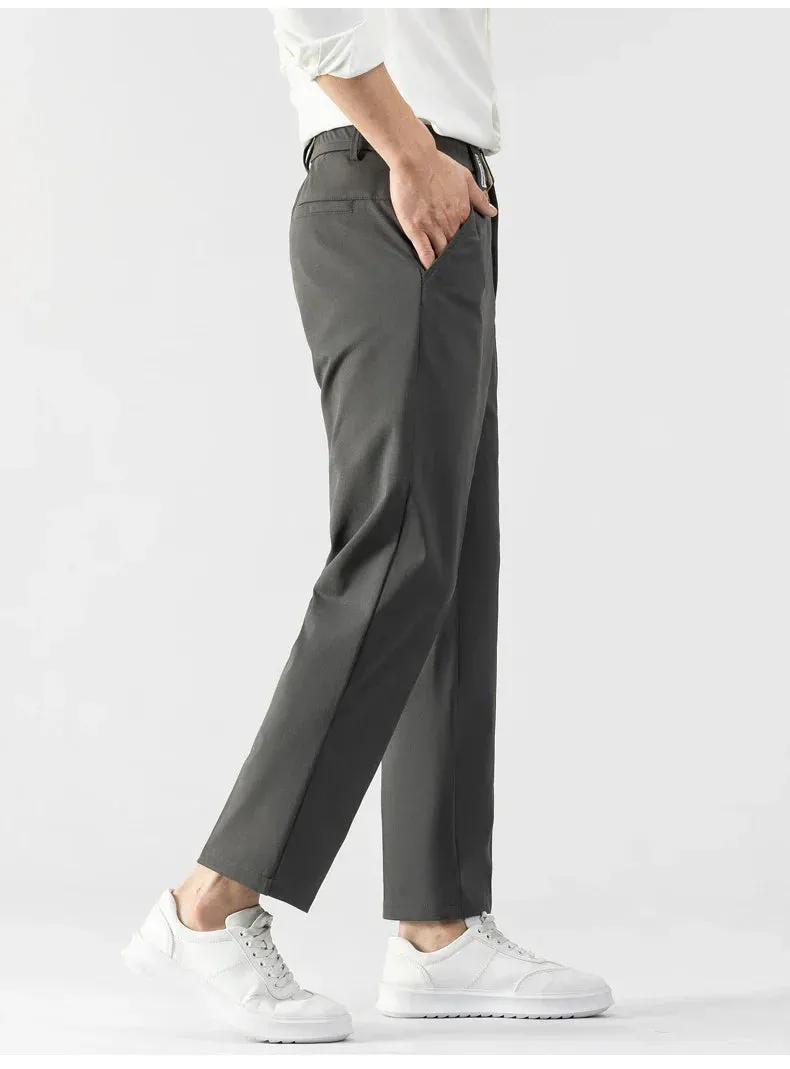 Mens Trousers  Slim Fit  Tailored Cut  Lightweight Fabric  Business Casual