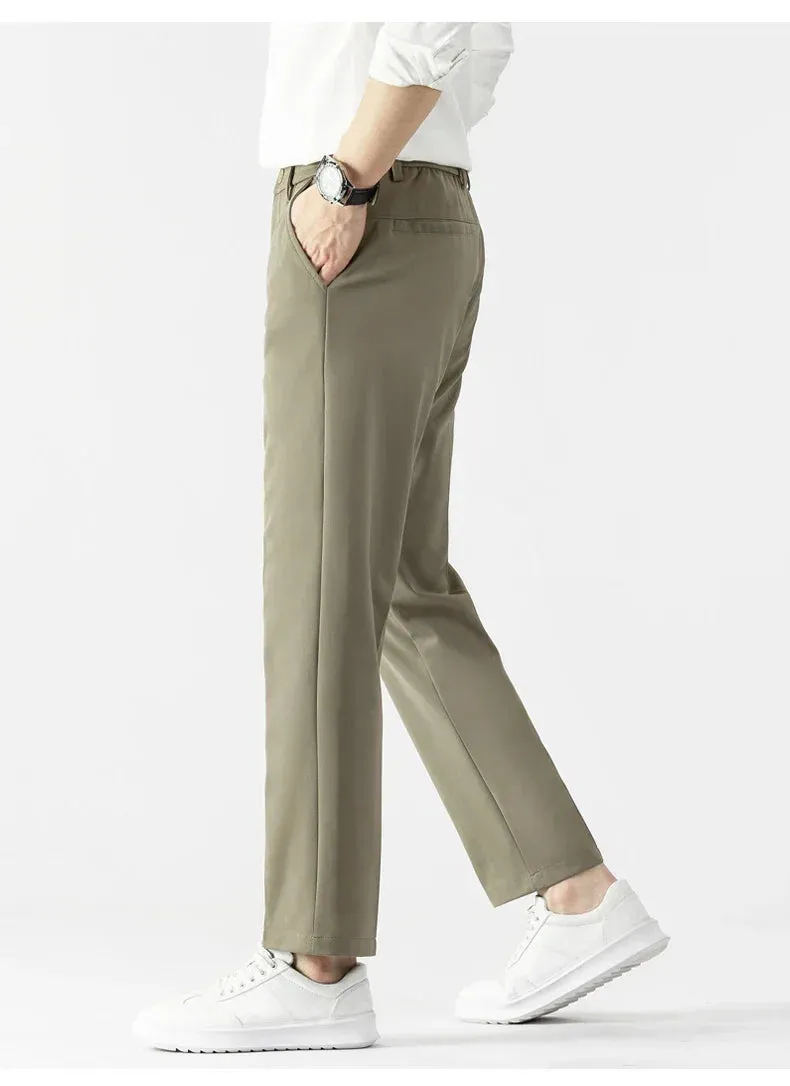 Mens Trousers  Slim Fit  Tailored Cut  Lightweight Fabric  Business Casual