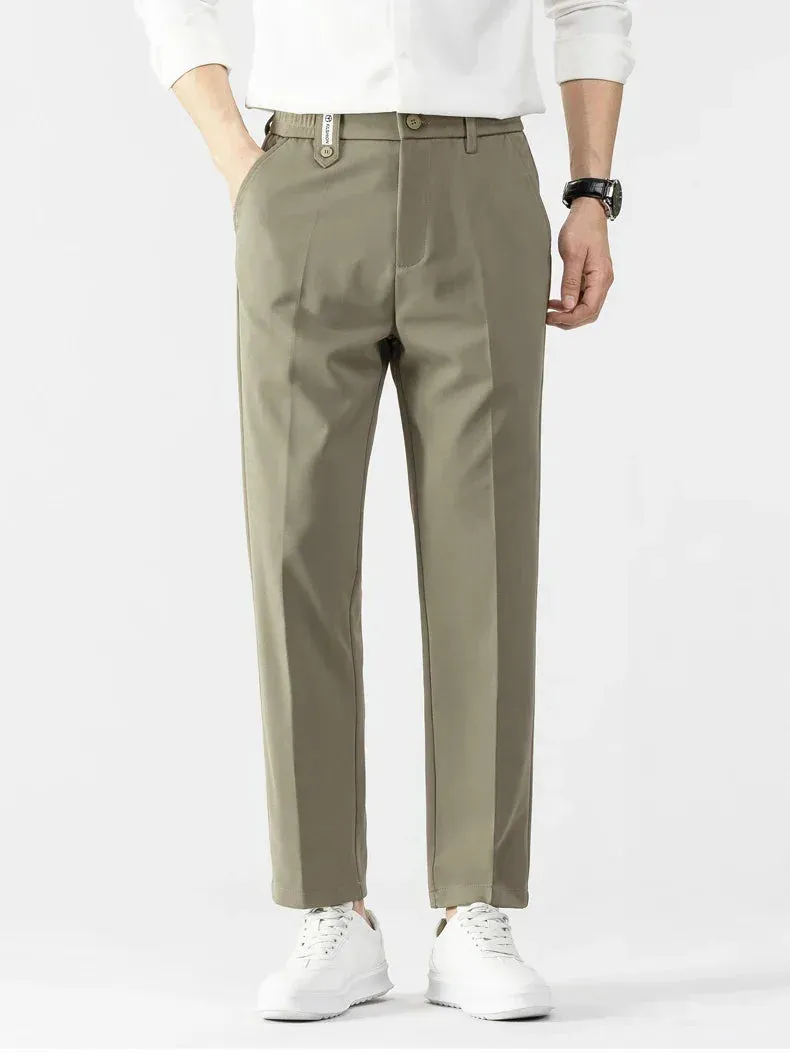 Mens Trousers  Slim Fit  Tailored Cut  Lightweight Fabric  Business Casual
