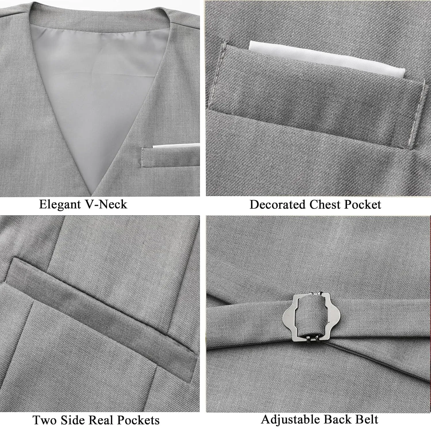 Mens Vest Business Formal Slim Fit Dress Waistcoat V Neck Tuxedo Suit Vest