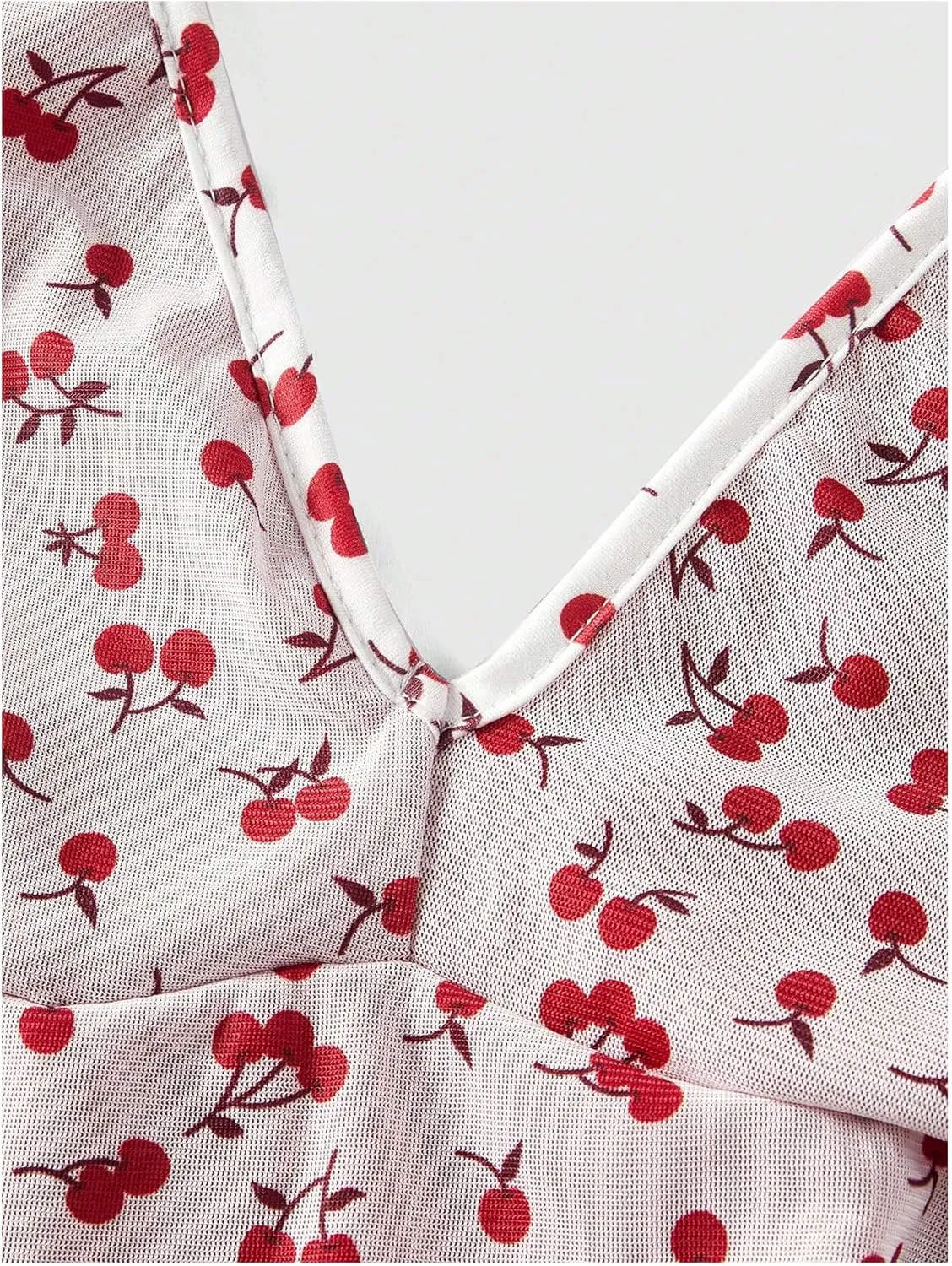 Milumia Women's Fruit Print Ruched Halter Dress Tiered Layered Ruffle Mini Dresses