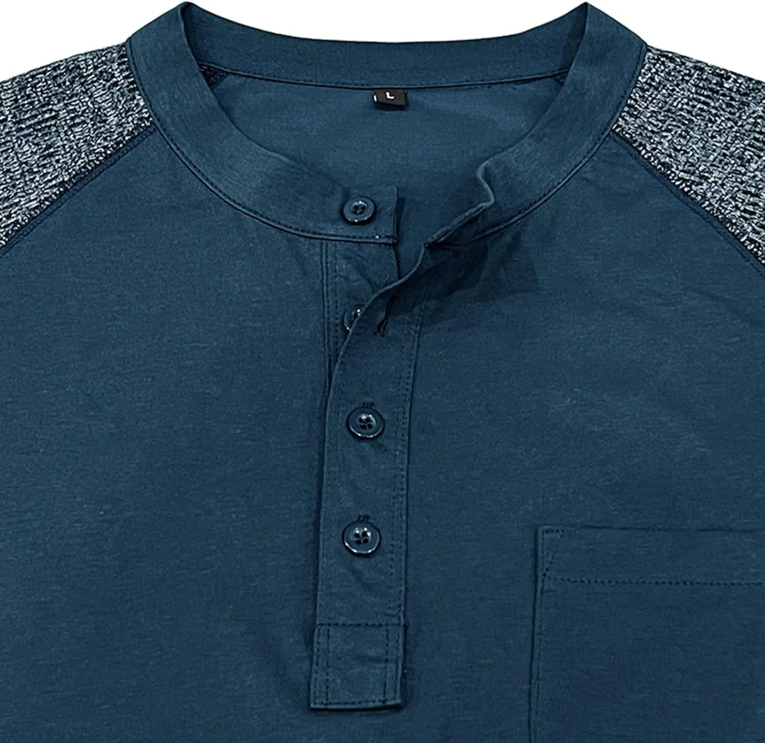 Muscularfit Shirts for Men Long Sleeve Button Up Henley Tshirt Casual Color Block Loose Pullover Athletic Gym Workout Tee Top