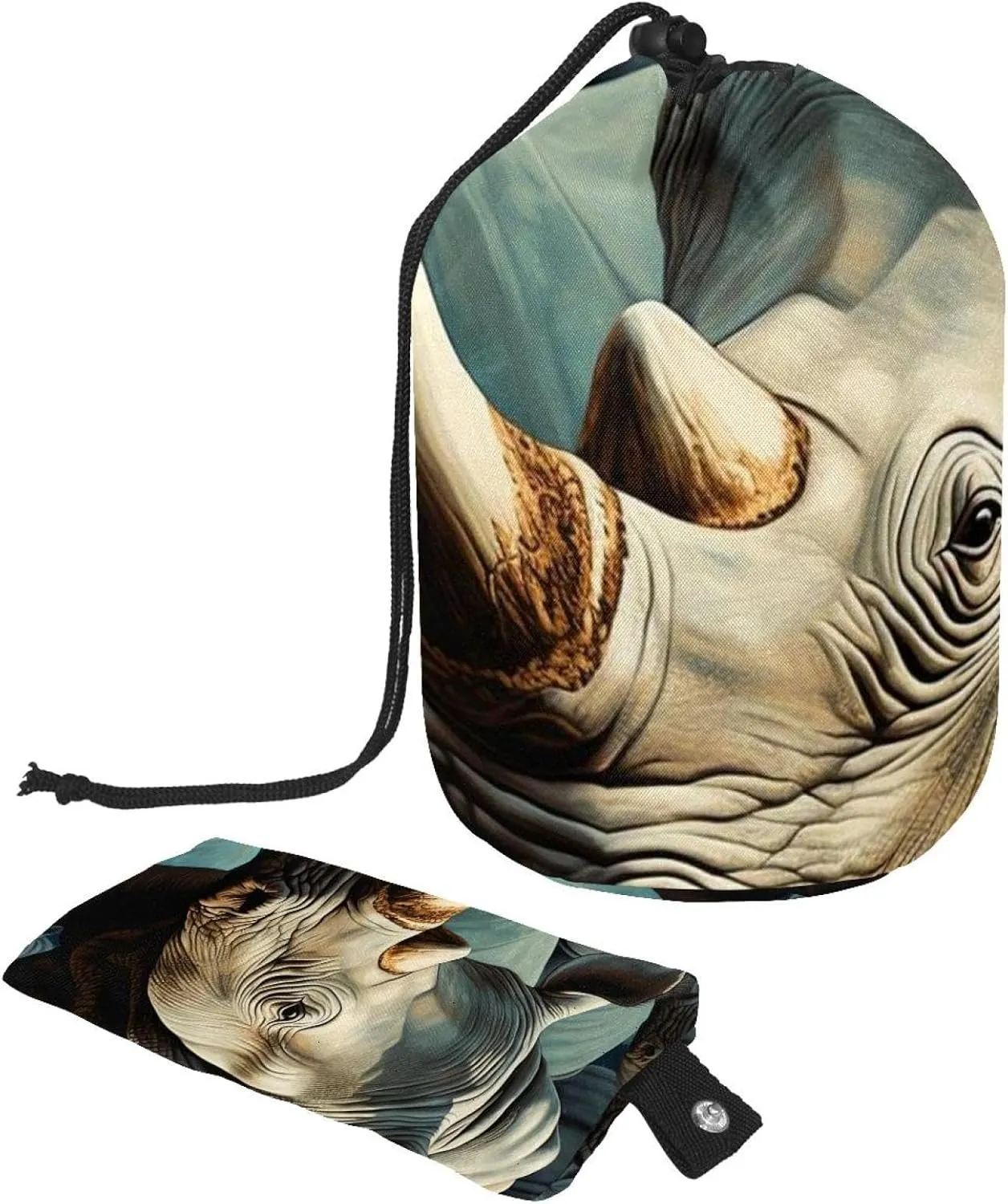Nature Rhino 9 Travel Cosmetic Bags Makeup Bag for Women, Foldable Drawstring Travel Cosmetic Bags, Portable Toiletry Bucket Bag