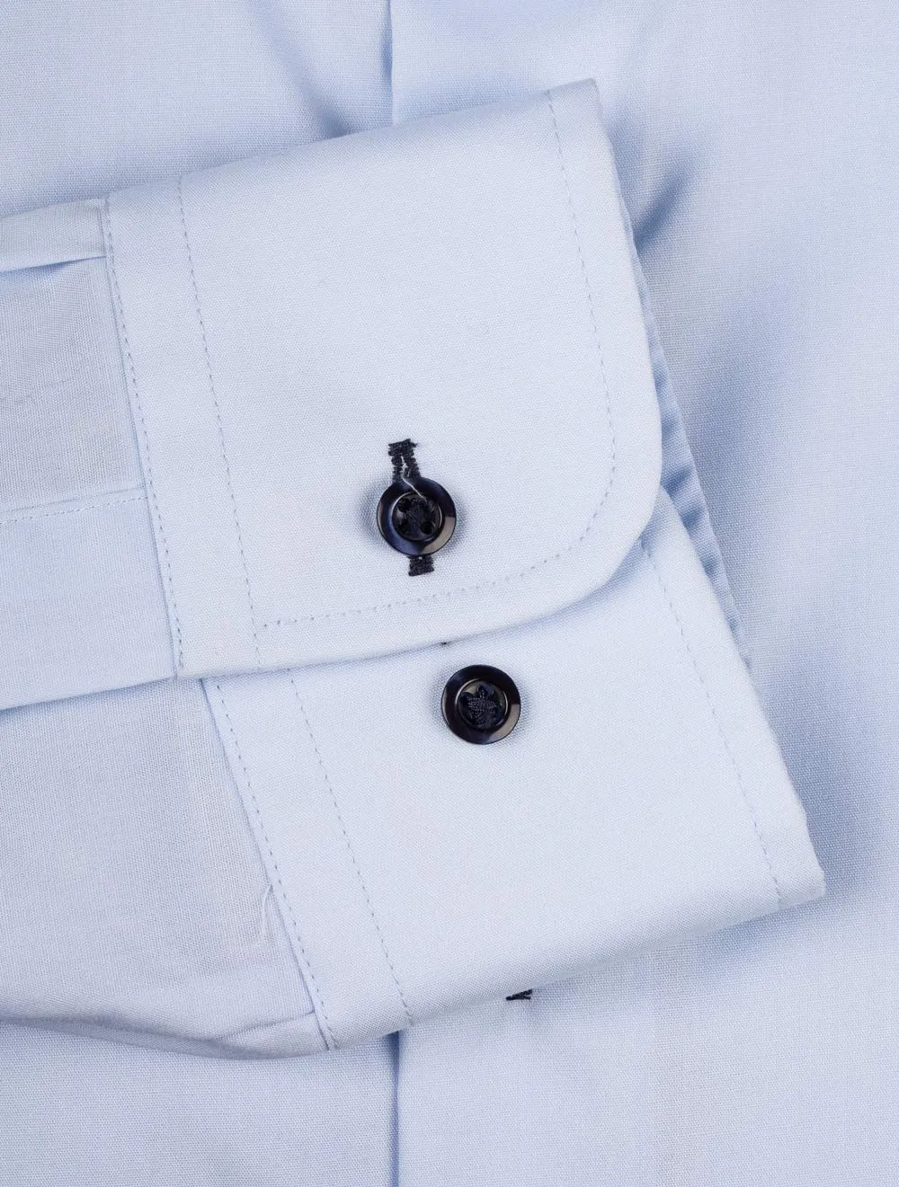 Navy Buttons Business Shirt Blue