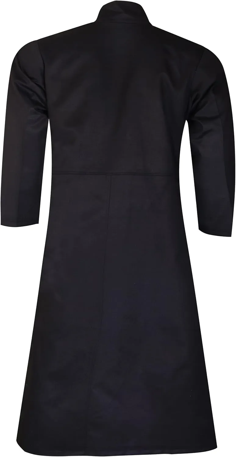 Neo Matrix Heavy Duty Cotton Keanu Reeves Long Ruffle Black Gothic Cosplay Trench Coat | Trench Coat Men | Long Coat