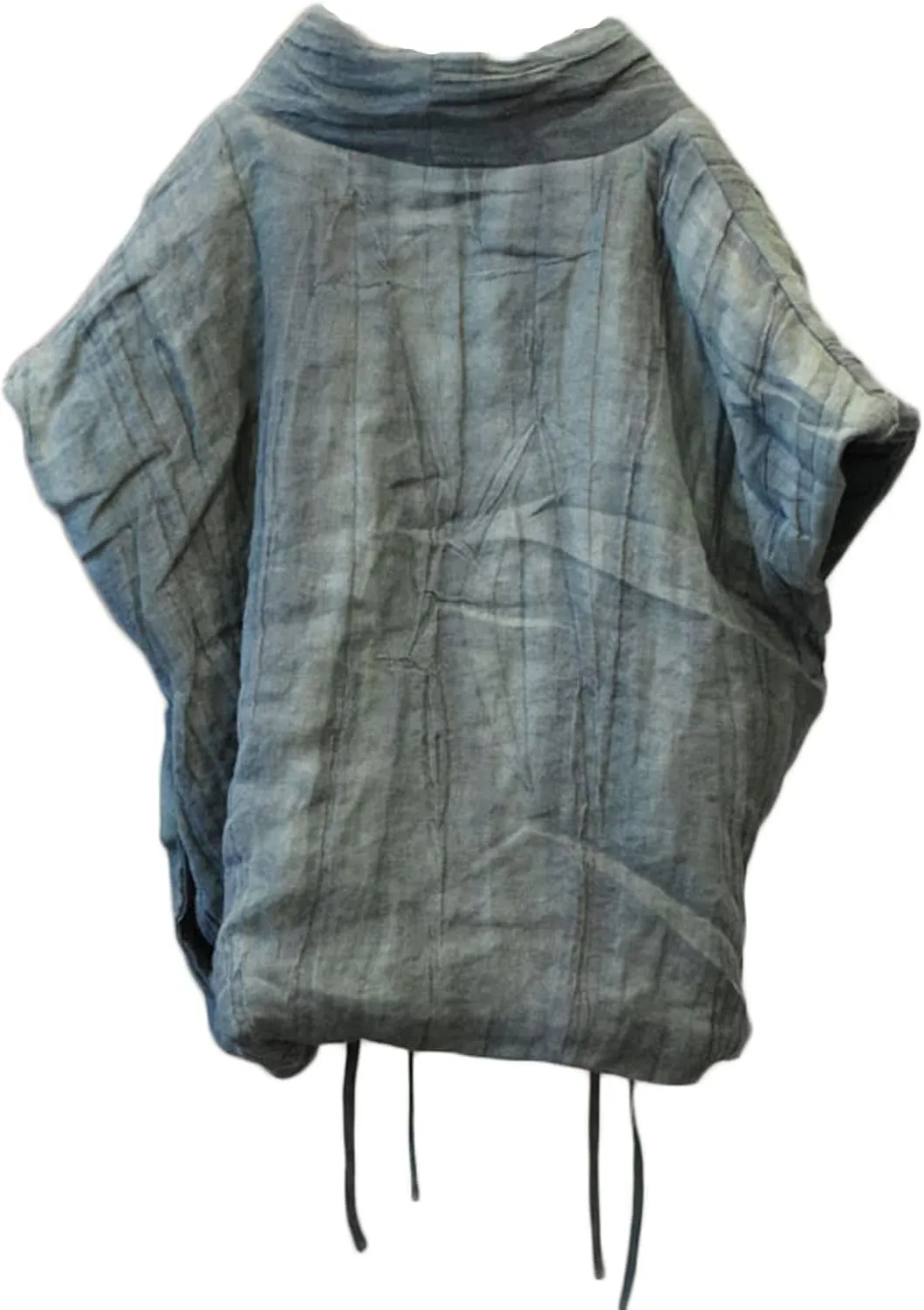 NFYM Women's Vintage Crop Irregular Wrap Front Vest Linen Soft Warm Quilted Sleeveless Jacket with Pocket