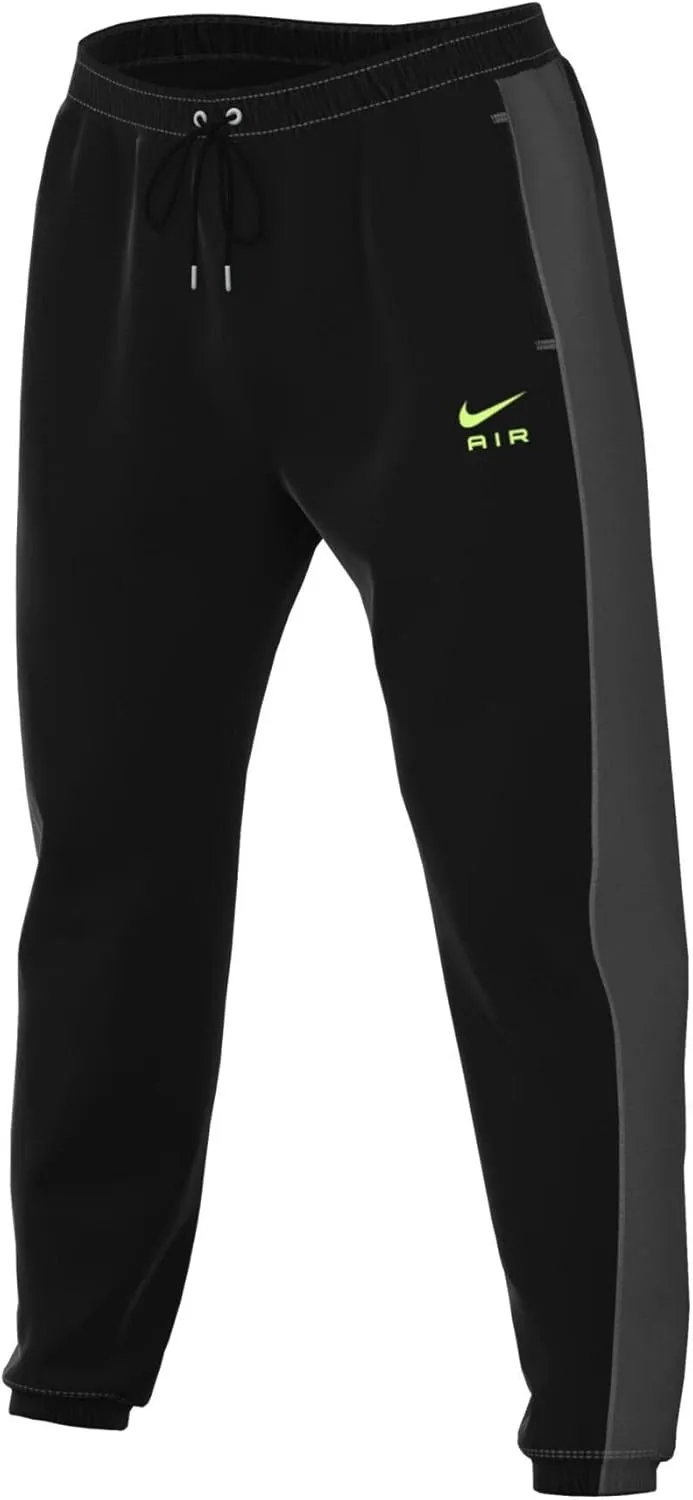 Nike Sportswear Air Men's French Terry Pants Joggers (as1, Alpha, l, Regular, Regular, Black/Dark Smoke Grey/Ghost Green, Regular)