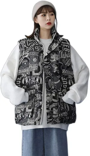 Outer Dress Vests for Women Fashion Gilet Vest Sleeveless Padded Cotton Waistcoat Parkas Outerwear with Pocket Casual Clothes (Color : White, Size : XXXX-Large)