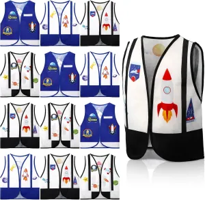 Panitay Astronaut Costume for Kids Astronaut Vest Space Pilot Dress up Accessories for Nasa Outer Space Theme Party Favors