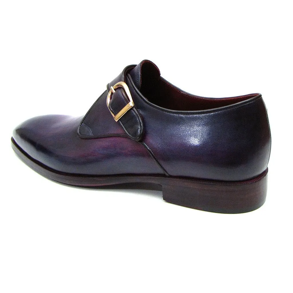 Paul Parkman Single Monkstrap Shoes Purple Leather (ID#DW754T)