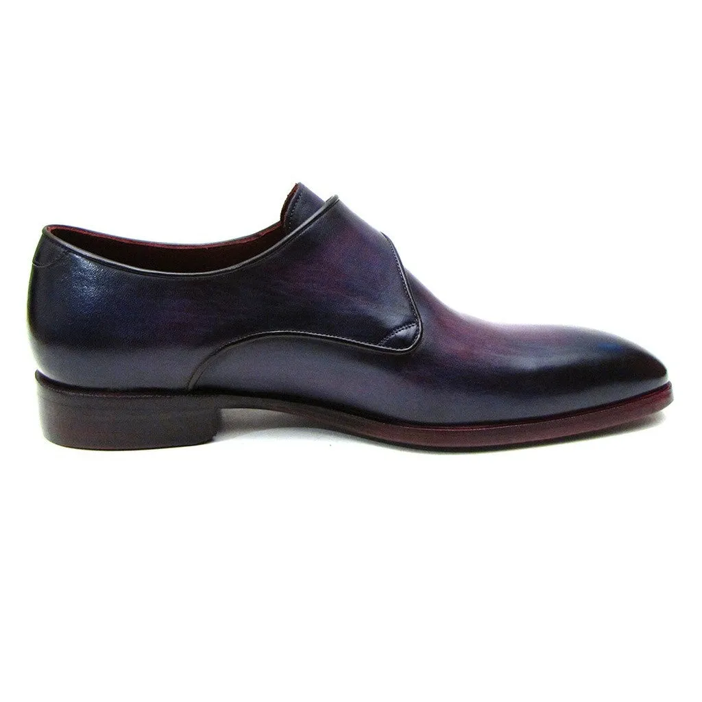 Paul Parkman Single Monkstrap Shoes Purple Leather (ID#DW754T)