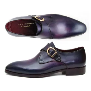 Paul Parkman Single Monkstrap Shoes Purple Leather (ID#DW754T)
