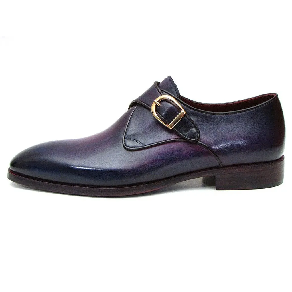 Paul Parkman Single Monkstrap Shoes Purple Leather (ID#DW754T)
