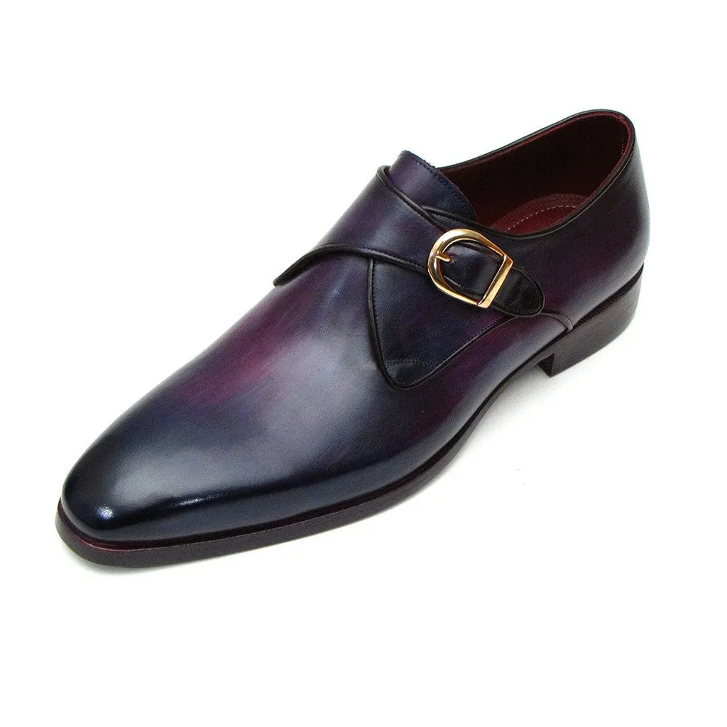 Paul Parkman Single Monkstrap Shoes Purple Leather (ID#DW754T)