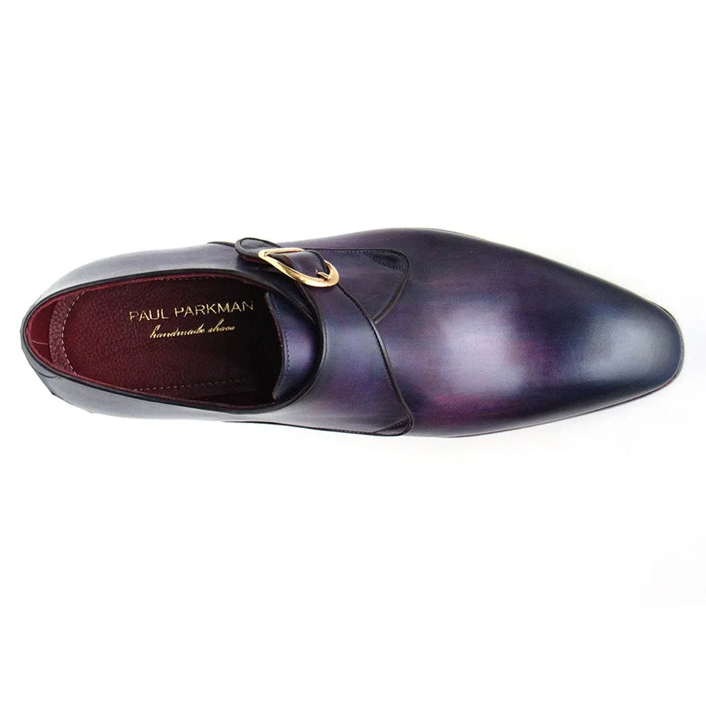Paul Parkman Single Monkstrap Shoes Purple Leather (ID#DW754T)