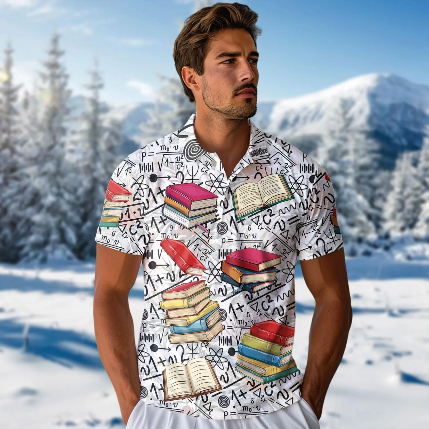 Pi Math Polo Shirts for Men - Science Short Sleeve Regular Fit Polo Shirts for Men Women Series 64