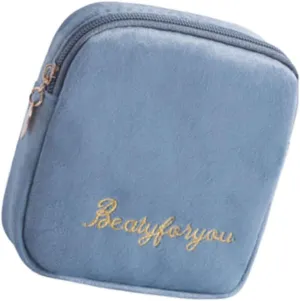 Portable Sanitary Napkin Pouch Diaper Storage Bag Large Capacity Zipper Closure for Outdoor Travel Office