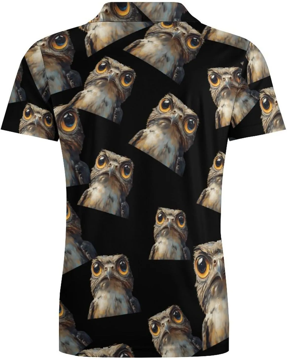 Potoo Bird Men's Polo-Shirt Regular-Fit Short Sleeve Sports Quick Dry Golf Tennis T-Shirt