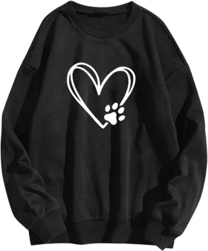 Preppy Graphic Hoodies for Teen Girls 2024 Fall Fashion Oversized Long Sleeve Crewneck Sweatshirts Women Clothes