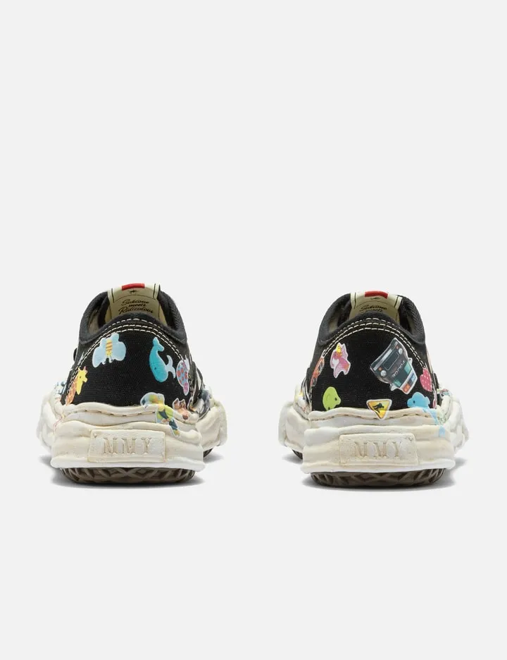 "BAKER" OG Sole Sticker Printed Canvas Low-top Sneakers