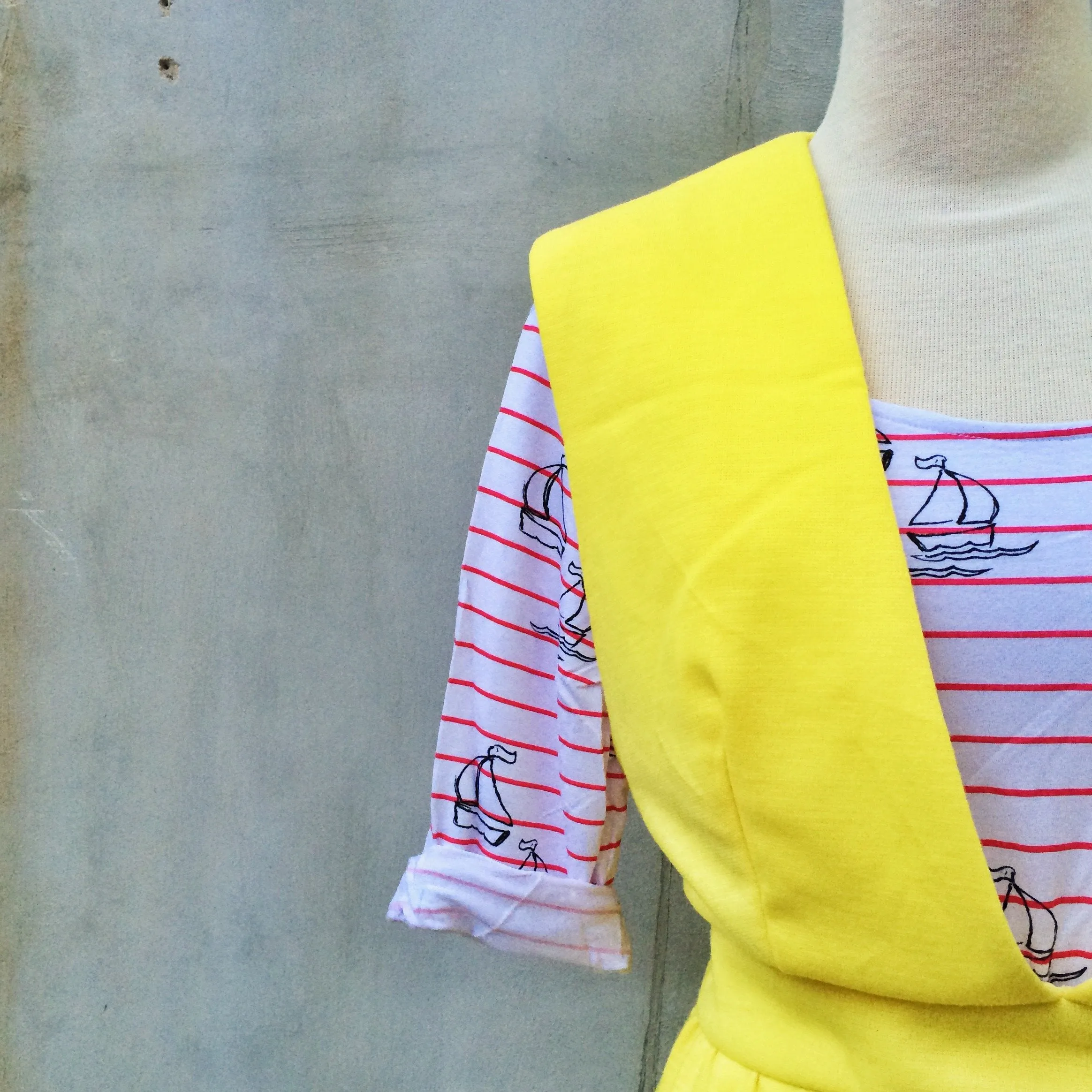 Rays of Sunshine | Vintage 1930s 1940s jumper dress in Bright pastel yellow
