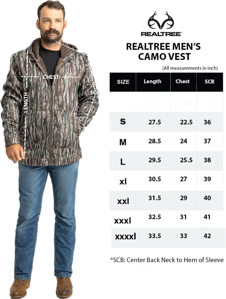 Realtree Men's Camo Midweight Hunting Performance and Sherpa Hoodies Pullover