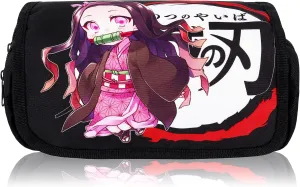 Roffatide Anime Demon Slayer Makeup Bag Zipper Pen Pouch Small Cosmetic Bags