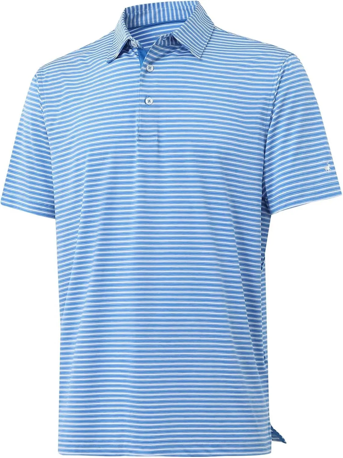 Rouen Golf Shirts for Men Moisture Wicking Lightweight Dry fit Performance Sports Stripe Collared Golf Polo Shirts for Men