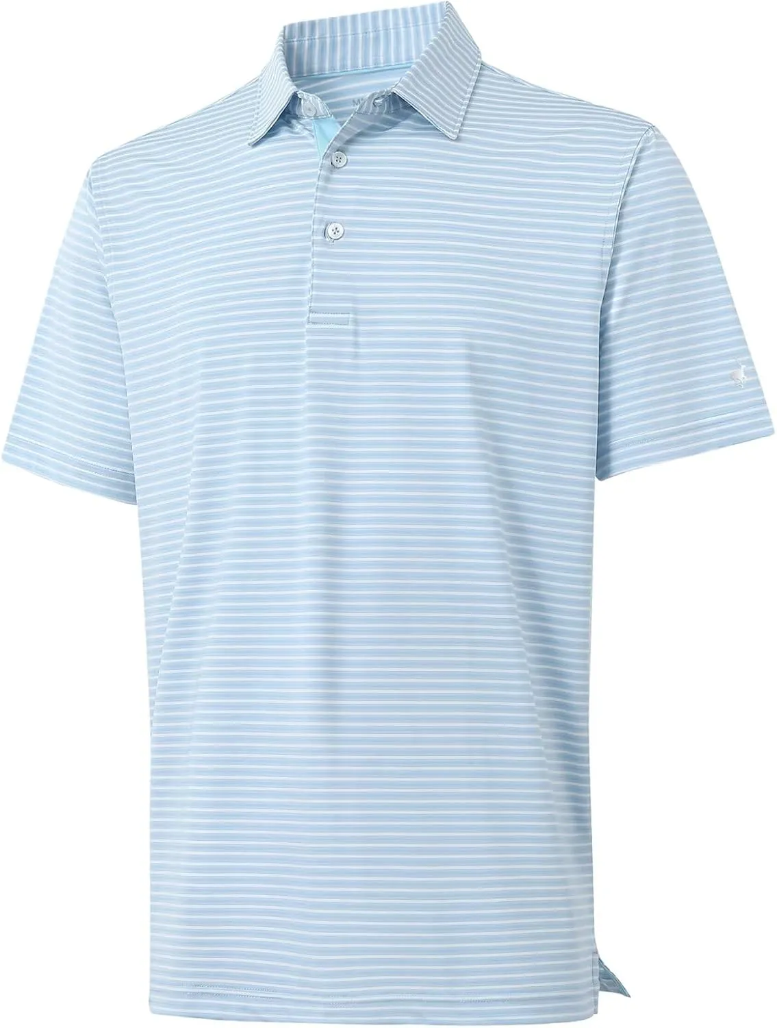 Rouen Golf Shirts for Men Moisture Wicking Lightweight Dry fit Performance Sports Stripe Collared Golf Polo Shirts for Men