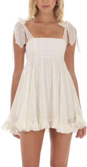 Ruffle Sleeve Tiered Babydoll Dress Summer Square Neck Tie Back Short Dresses Women Casual Y2k Sleeveless Mini Dress