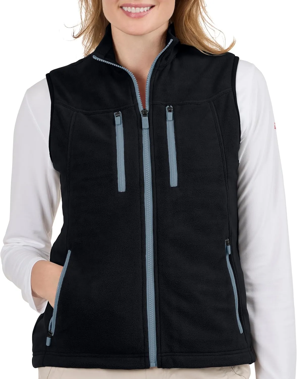 SCOTTeVEST Fleece Crest Vest for Women - 15 Hidden Pockets - Warm Wrinkle Resistant for Travel & More