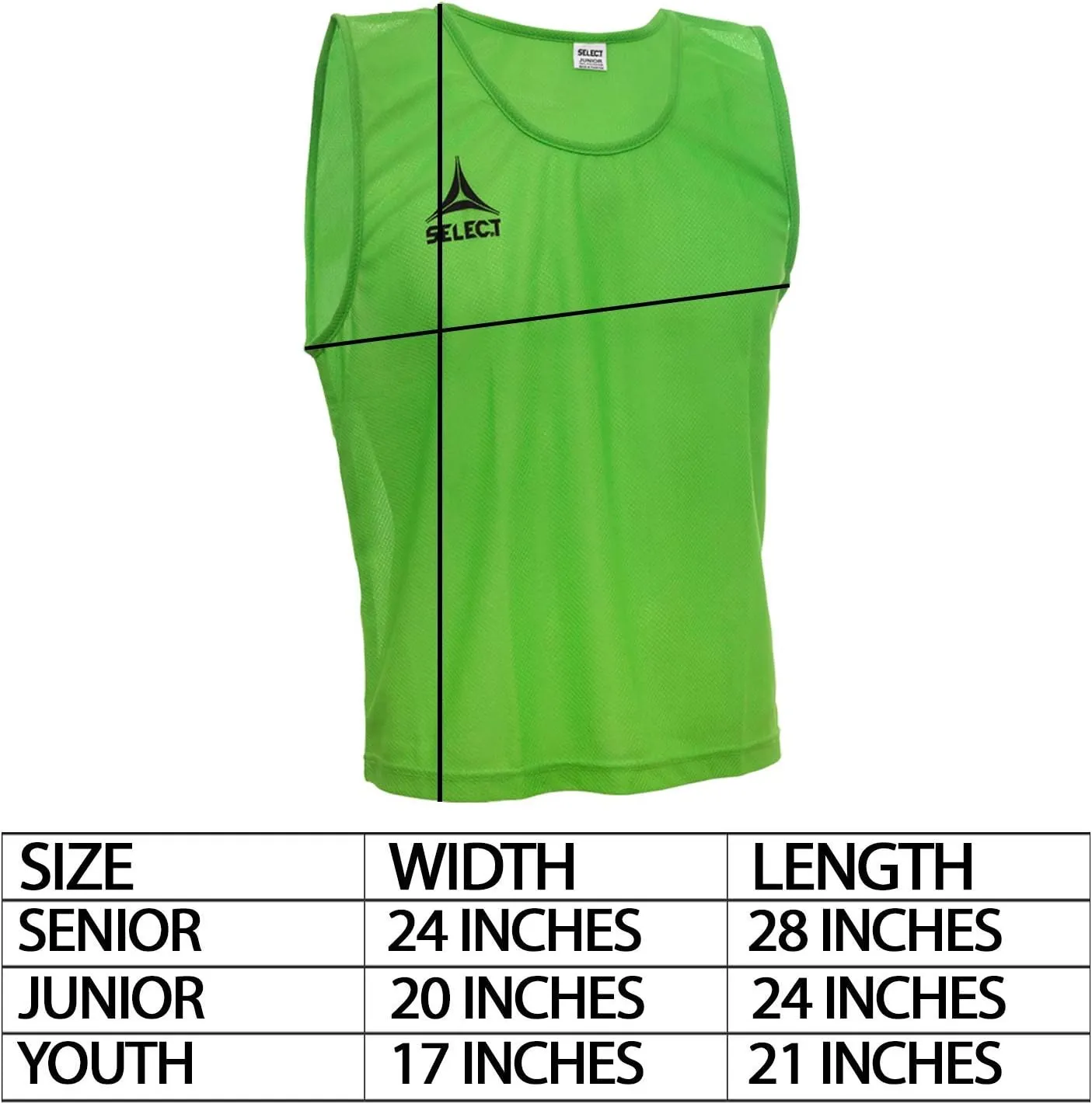 SELECT Scrimmage Vest - Pack of 12(Youth, Junior and Senior sizes)