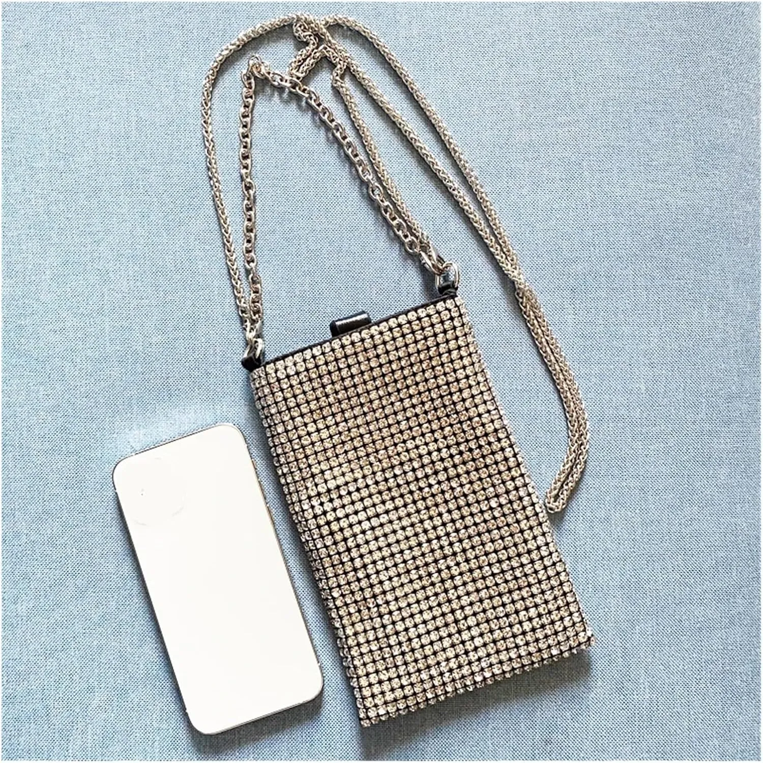 Shiny Rhinestone Evening Chain Clutch Party Bag Women Handbag And Purse Shoulder Mini