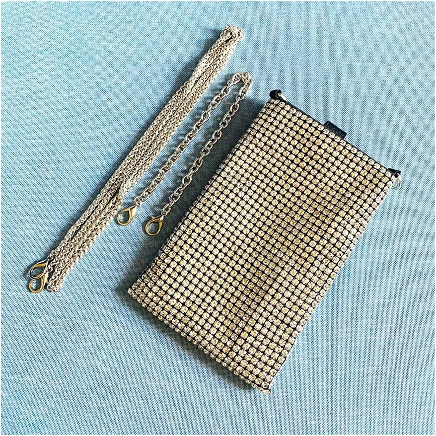 Shiny Rhinestone Evening Chain Clutch Party Bag Women Handbag And Purse Shoulder Mini