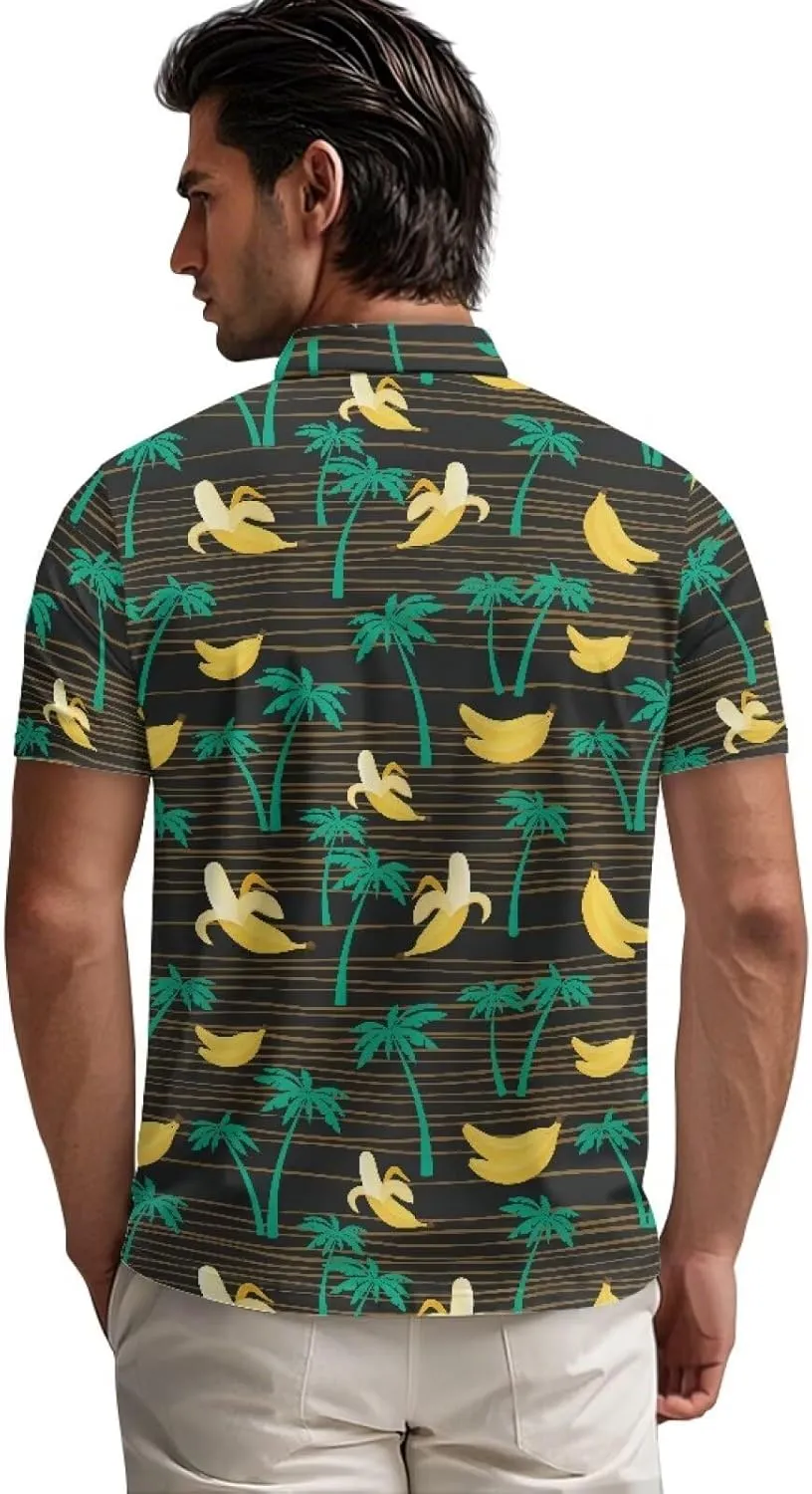 Shirts for Men Short Sleeve Outdoor Golf Shirt Summer Zipper Athletic Tennis Shirt Casual Slim Fit Golf Shirts