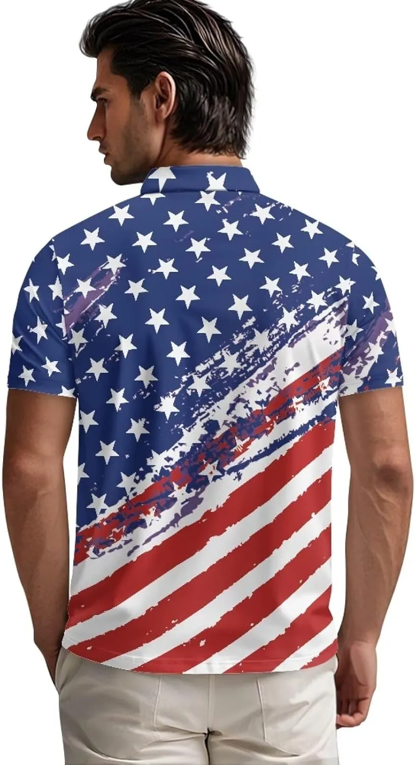 Shirts for Men Short Sleeve Outdoor Golf Shirt Summer Zipper Athletic Tennis Shirt Casual Slim Fit Golf Shirts