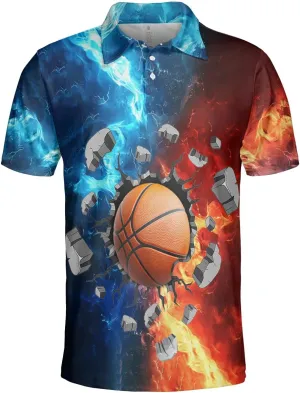 Sports Polo Shirts for Men - Balls Men's Golf Shirts Short Sleeve Slim Fit Casual T-Shirt Stylish Series 05