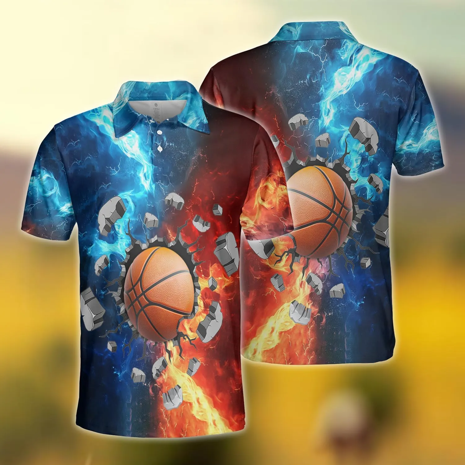 Sports Polo Shirts for Men - Balls Men's Golf Shirts Short Sleeve Slim Fit Casual T-Shirt Stylish Series 05