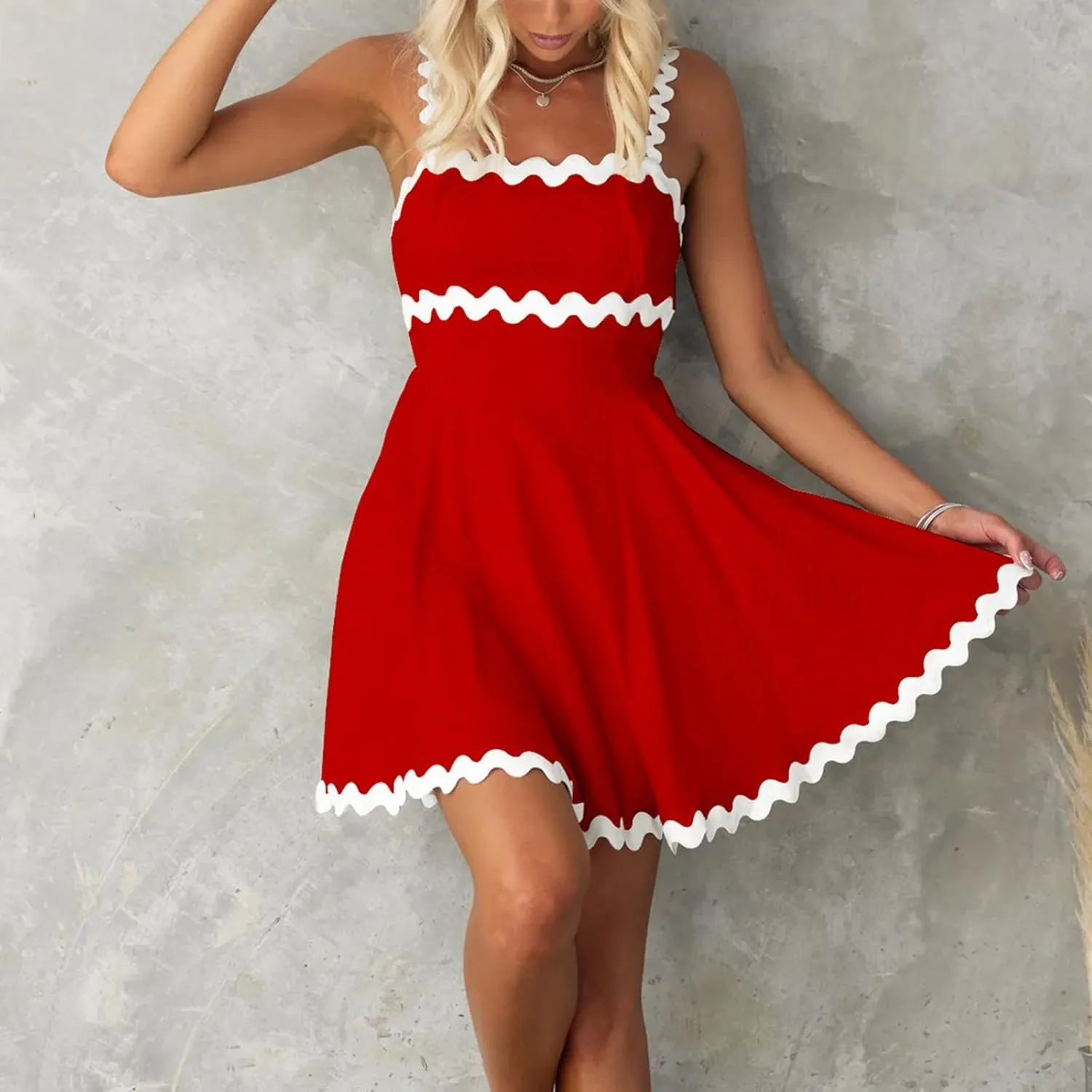 Stripe Summer Dresses for Women 2025 Casual Sundresses Beach Cover Ups Sleeveless Tshirt Swing Mini Dress Trendy