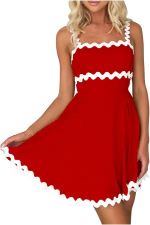 Stripe Summer Dresses for Women 2025 Casual Sundresses Beach Cover Ups Sleeveless Tshirt Swing Mini Dress Trendy