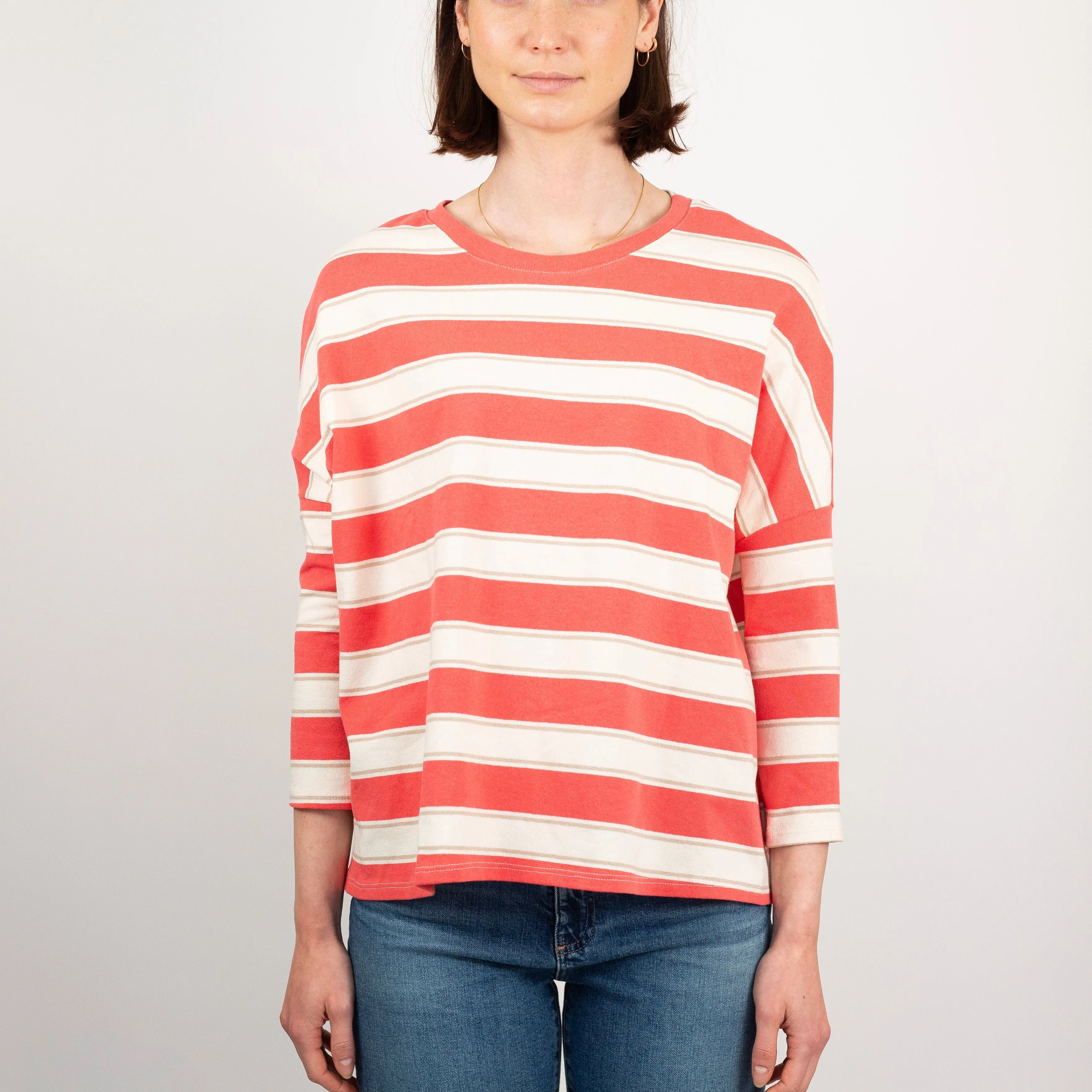 Striped 3/4 Sleeve Top