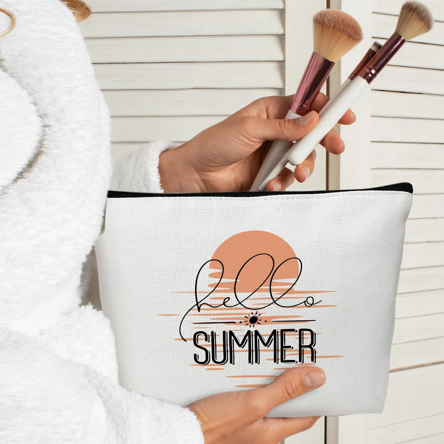 Summer Makeup Bag Gifts for Women, Hello Summer Sunset Sunshine Beach Bag, Small Cosmetic Bag for Purse Zipper Travel Toiletry Bag Birthday Gift for Friend Daughter Holiday Gift for Bestie Teen -10