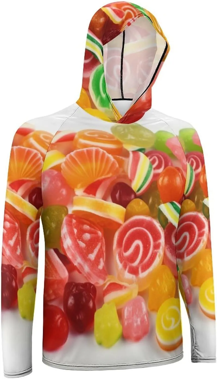 Sun Protection Shirt Long Sleeve Hoodie Fruit Candies Lightweight Rash Guard Quick Dry Sun Shirt for Outdoor
