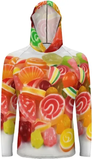 Sun Protection Shirt Long Sleeve Hoodie Fruit Candies Lightweight Rash Guard Quick Dry Sun Shirt for Outdoor