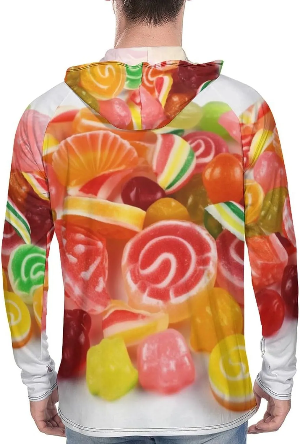 Sun Protection Shirt Long Sleeve Hoodie Fruit Candies Lightweight Rash Guard Quick Dry Sun Shirt for Outdoor