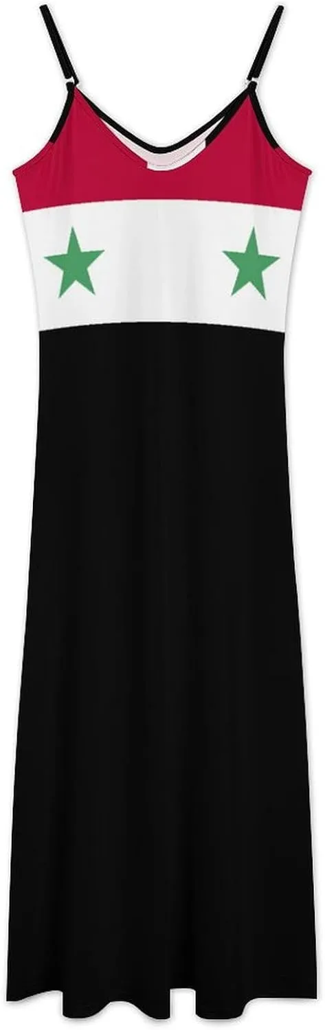 TAIZIYEAH Tanzania Flag Women 2025 Camisole Long Skirt with Pockets Casual Dress Sleeveless Dress with Designs