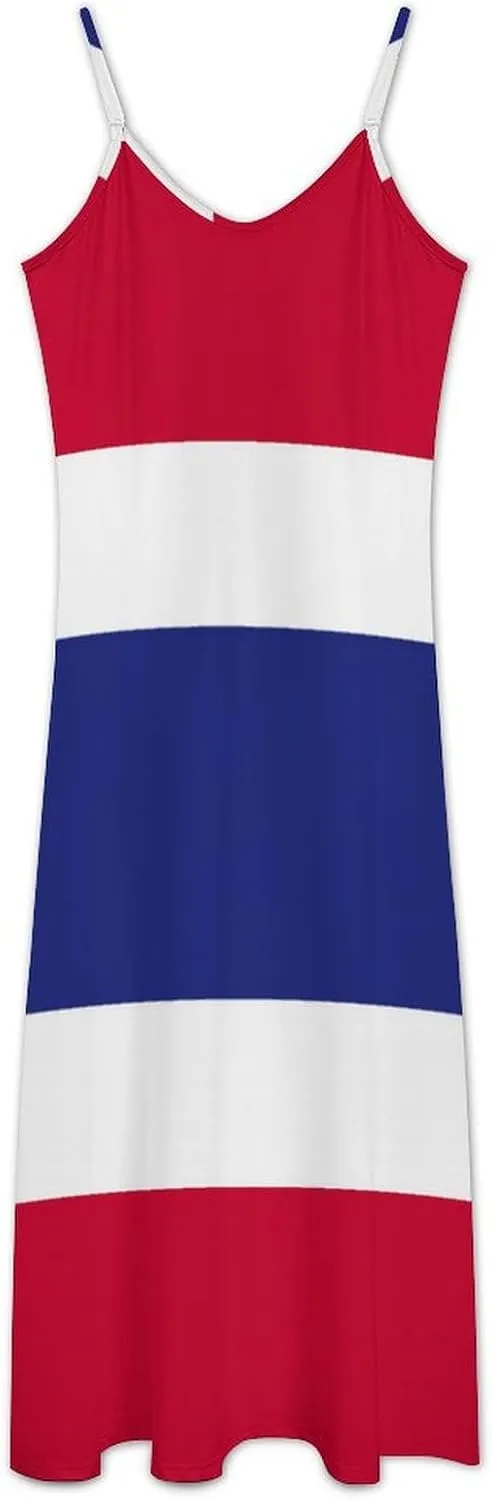 TAIZIYEAH Tanzania Flag Women 2025 Camisole Long Skirt with Pockets Casual Dress Sleeveless Dress with Designs